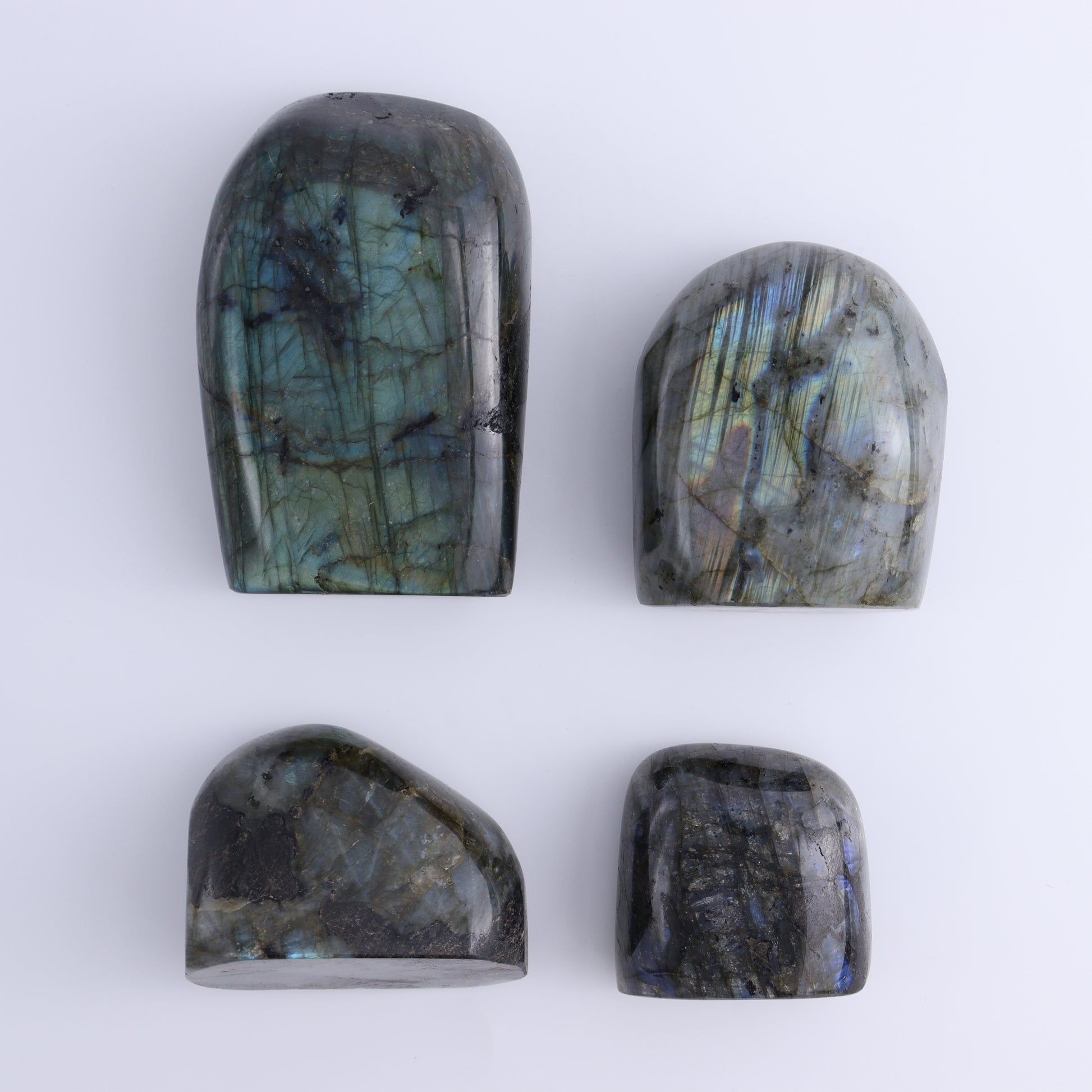 Labradorite Freeform Set of 4 - Expert Wholesale and Supplier of Wholesale Crystals & Bulk Gemstones, ["Freeforms","Labradorite","Madagascar"]