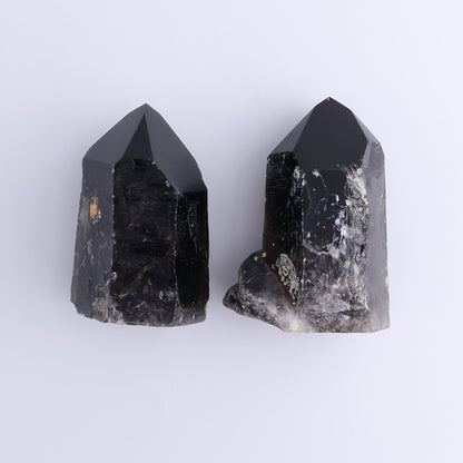 Dark Smoky Quartz Towers Set of 8 - Expert Wholesale and Supplier of Wholesale Crystals & Bulk Gemstones, ["close_70","Points","Quartz","Smoky Quartz","Towers"]