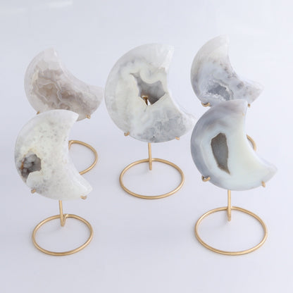 Agate Moons with Stand Set of 5 - Expert Wholesale and Supplier of Wholesale Crystals & Bulk Gemstones, ["Agate","Brazil","moons"]