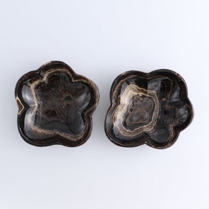 One Mexican Onyx/Calcite Chocolate Polished Irregular Bowl