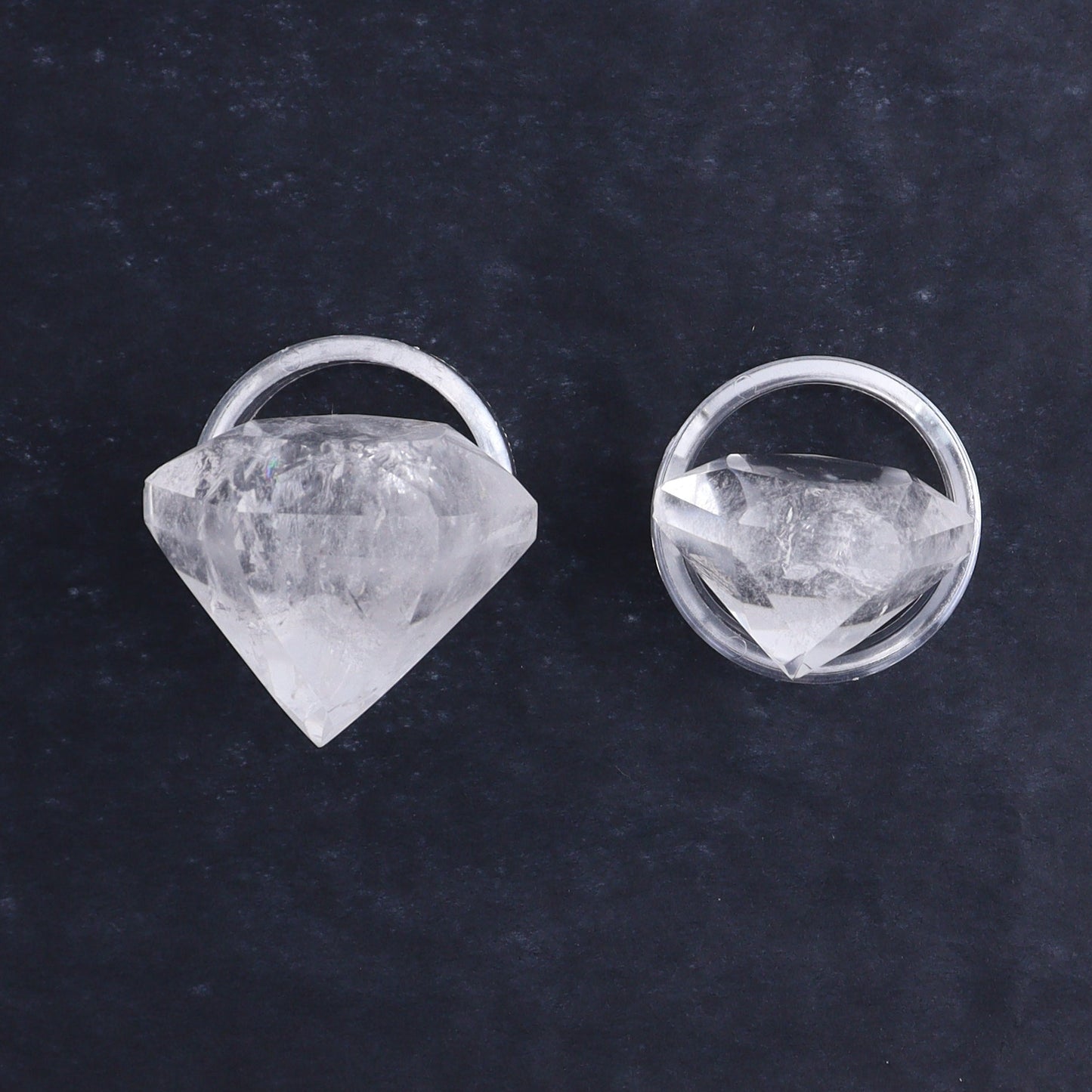 Quartz Diamond Shaped Carvings Set of 6 - Expert Wholesale and Supplier of Wholesale Crystals & Bulk Gemstones, ["Brazil","Clear Quartz","Mixed Carvings","Quartz"]