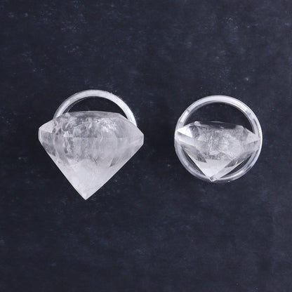 Quartz Diamond Shaped Carvings Set of 6 - Expert Wholesale and Supplier of Wholesale Crystals & Bulk Gemstones, ["Brazil","Clear Quartz","Mixed Carvings","Quartz"]
