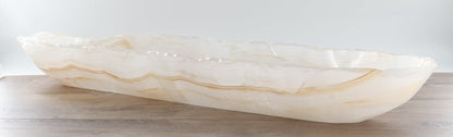 Mexican Onyx/Calcite Canoe Bowl 35"