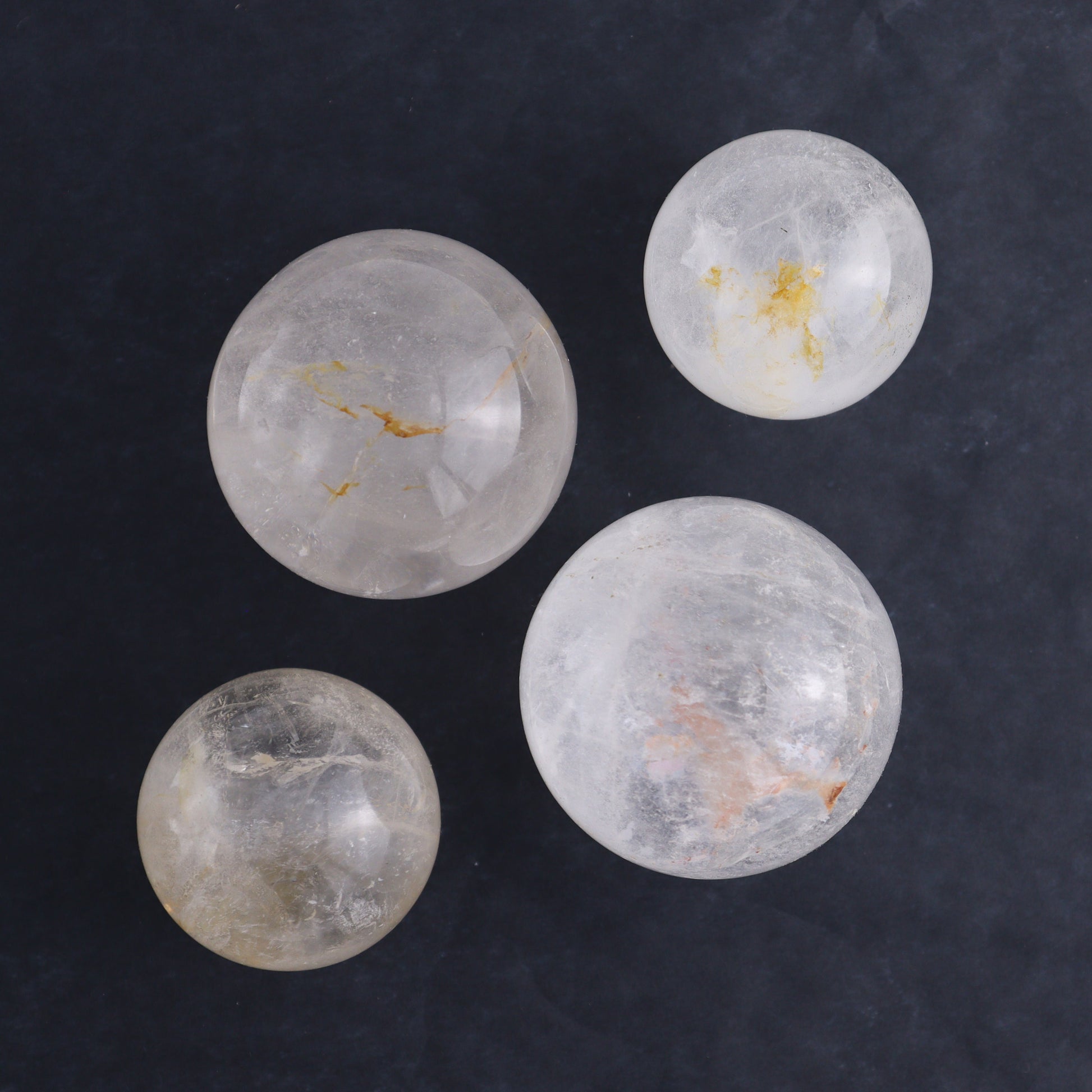 Clear Quartz Spheres Set of 9 - Expert Wholesale and Supplier of Wholesale Crystals & Bulk Gemstones, ["Clear Quartz","Quartz","Spheres"]