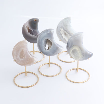 Agate Moons with Stand Set of 5 - Expert Wholesale and Supplier of Wholesale Crystals & Bulk Gemstones, ["Agate","Brazil","moons"]