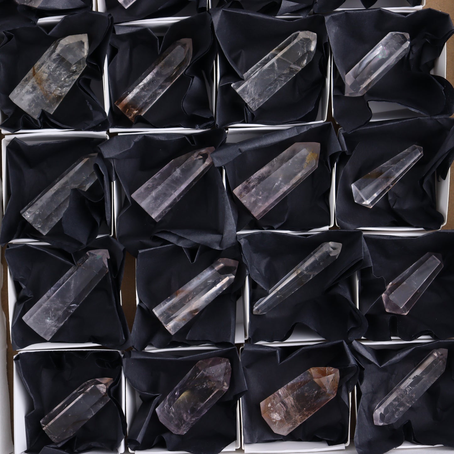 Powellite Towers Set of 24 - Expert Wholesale and Supplier of Wholesale Crystals & Bulk Gemstones, ["Powellite","Towers"]
