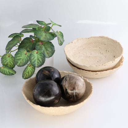 One Travertine Bowl Large - Expert Wholesale and Supplier of Wholesale Crystals & Bulk Gemstones, ["bowl","Catalog Onyx","Decorative Dish","Mexico","Travertine"]