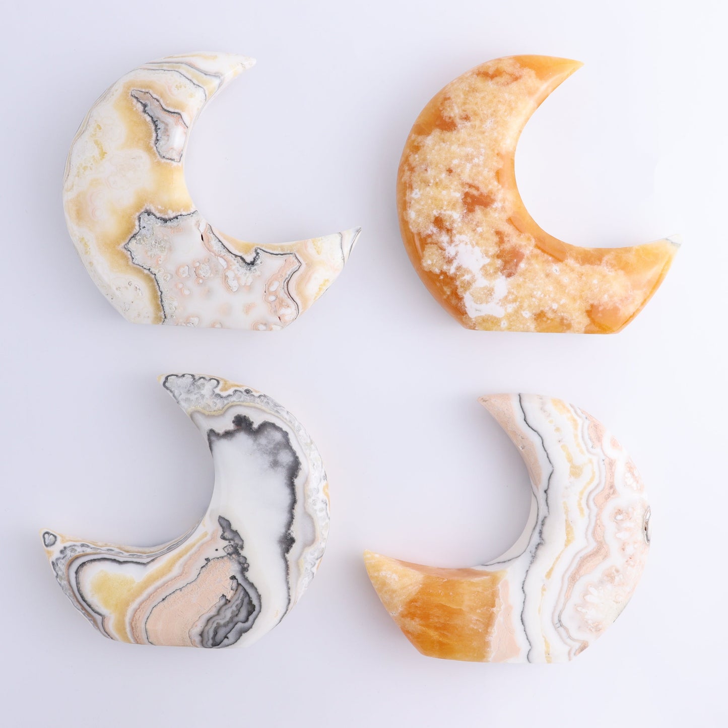 One Standing Moon Mexican Onyx/Calcite Zebra White - Expert Wholesale and Supplier of Wholesale Crystals & Bulk Gemstones, ["Calcite","Catalog Onyx","Mexico","moons","onyx"]