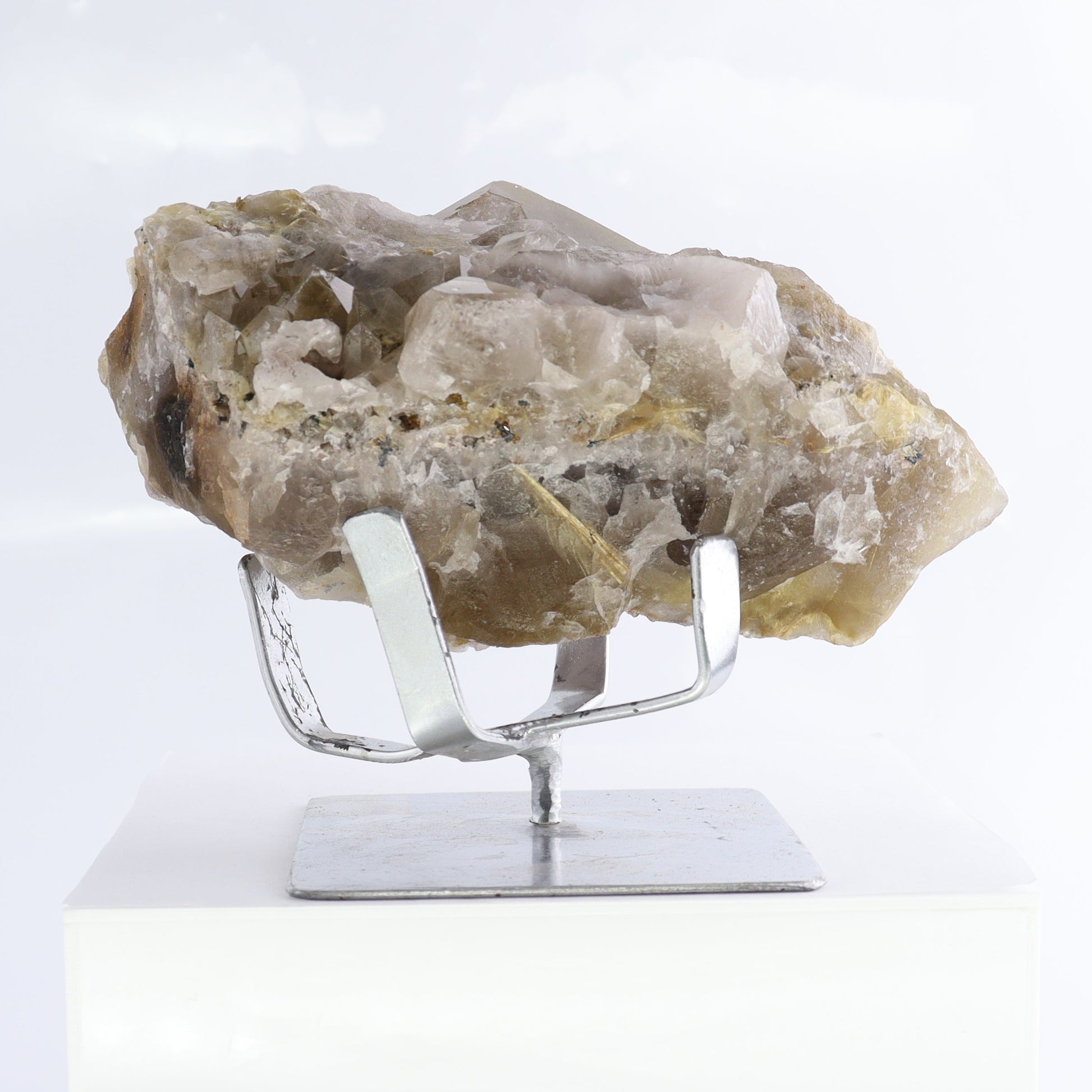 Rutiled Quartz Cluster with Stand - Expert Wholesale and Supplier of Wholesale Crystals & Bulk Gemstones, ["cluster","Clusters","Quartz","Rutiled Quartz"]