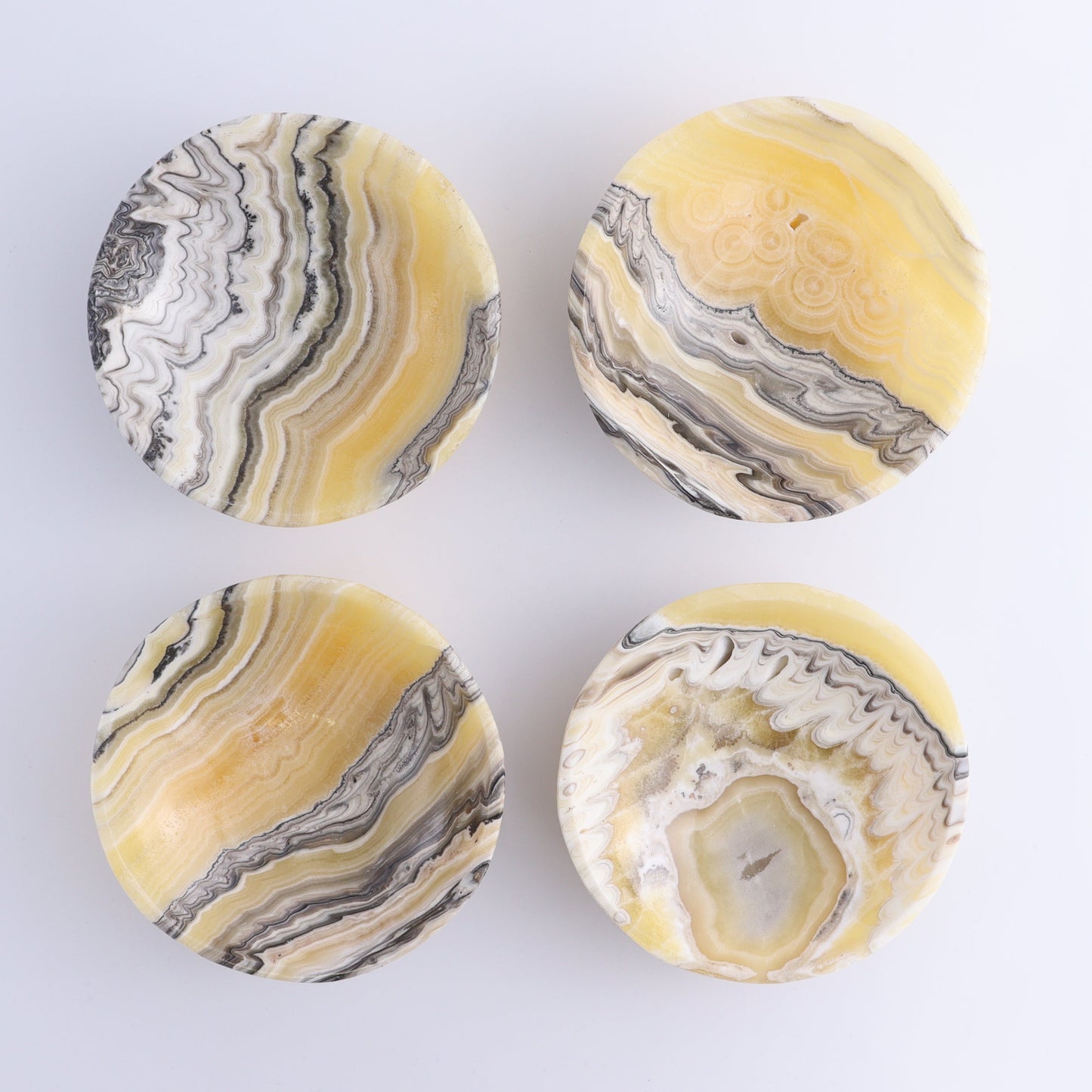 One Bowl (12 cm) Mexican Onyx/Calcite Yellow Zebra Polished - Expert Wholesale and Supplier of Wholesale Crystals & Bulk Gemstones, ["bowl","Calcite","Catalog Onyx","Decorative Dish","Mexico","onyx"]