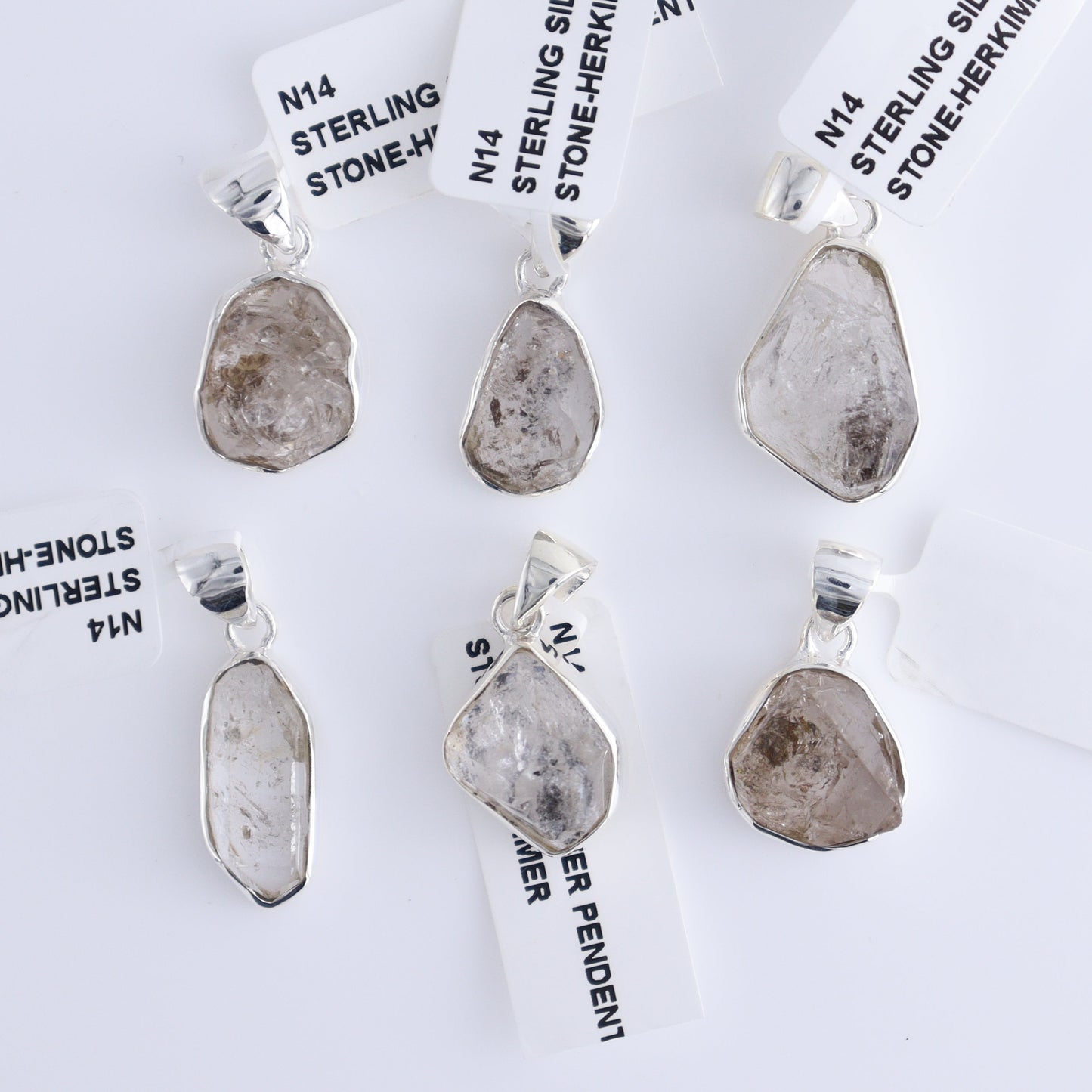 One Herkimer Sterling Silver Pendant (chain not included) - Expert Wholesale and Supplier of Wholesale Crystals & Bulk Gemstones, ["Herkimer","Pendant","Sterling Silver"]