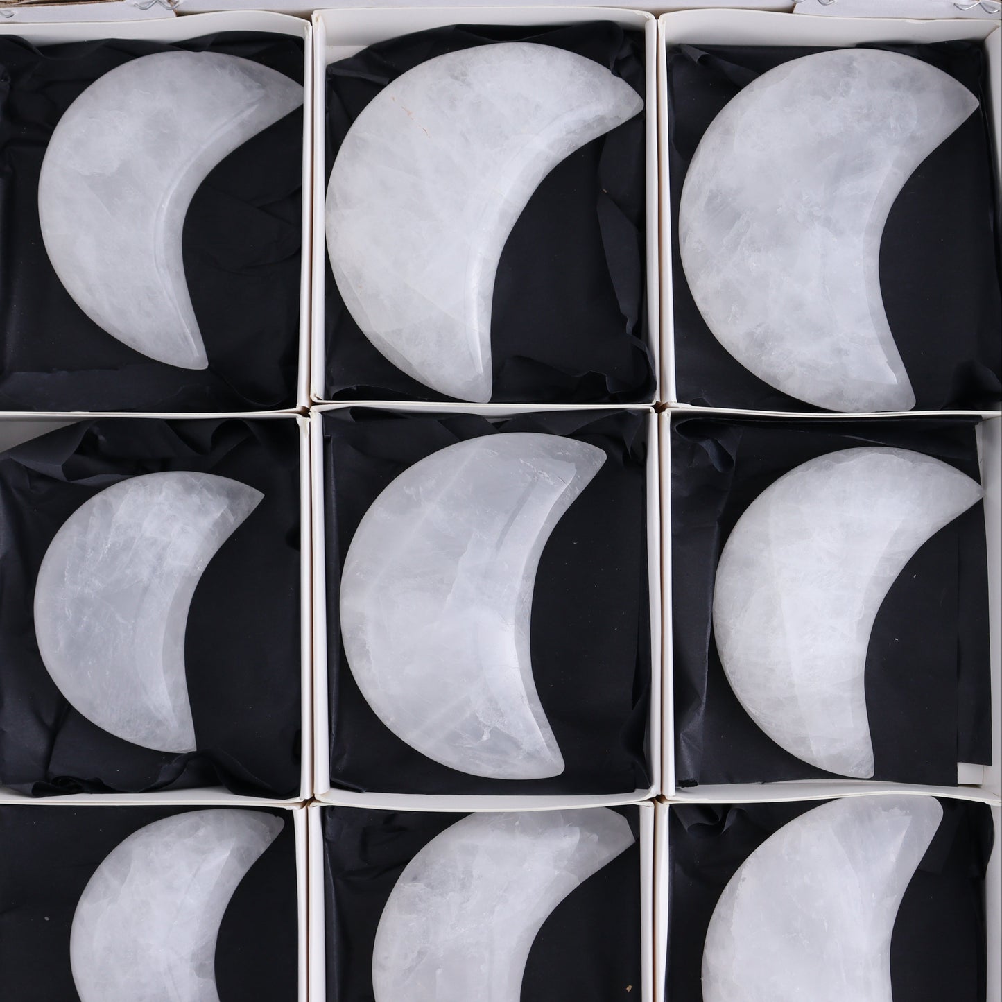 Quartz Moons Set of 12 - Expert Wholesale and Supplier of Wholesale Crystals & Bulk Gemstones, ["moons","Quartz"]