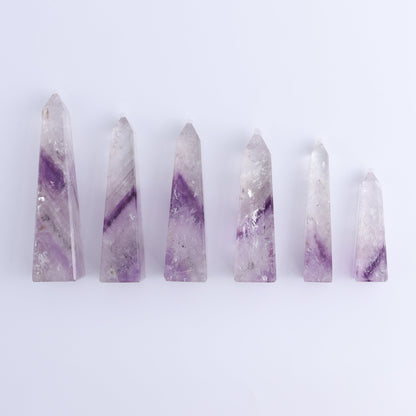 Amethyst Obelisks Set of 6 - Expert Wholesale and Supplier of Wholesale Crystals & Bulk Gemstones, ["Amethyst","Brazil","Obelisk"]