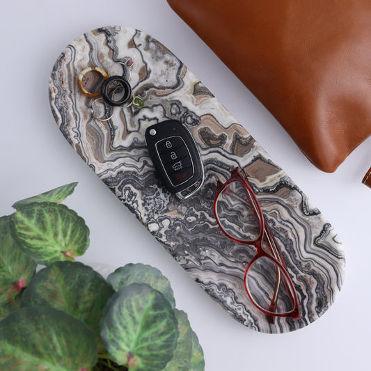 One Zebra Gray Onyx Oval Dish - Expert Wholesale and Supplier of Wholesale Crystals & Bulk Gemstones, ["Catalog Onyx","Decorative Dish","Mexico","onyx","Oval Dish"]