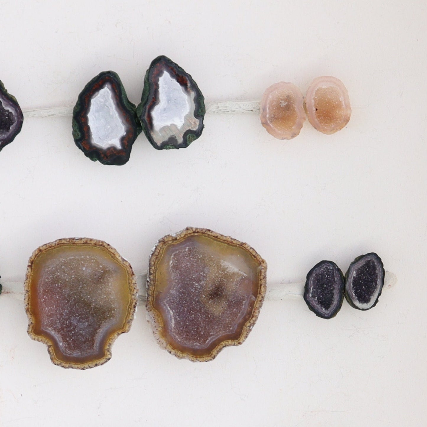Tabasco Geodes 9 Pairs - Expert Wholesale and Supplier of Wholesale Crystals & Bulk Gemstones, ["Geodes","Tabasco Geode"]