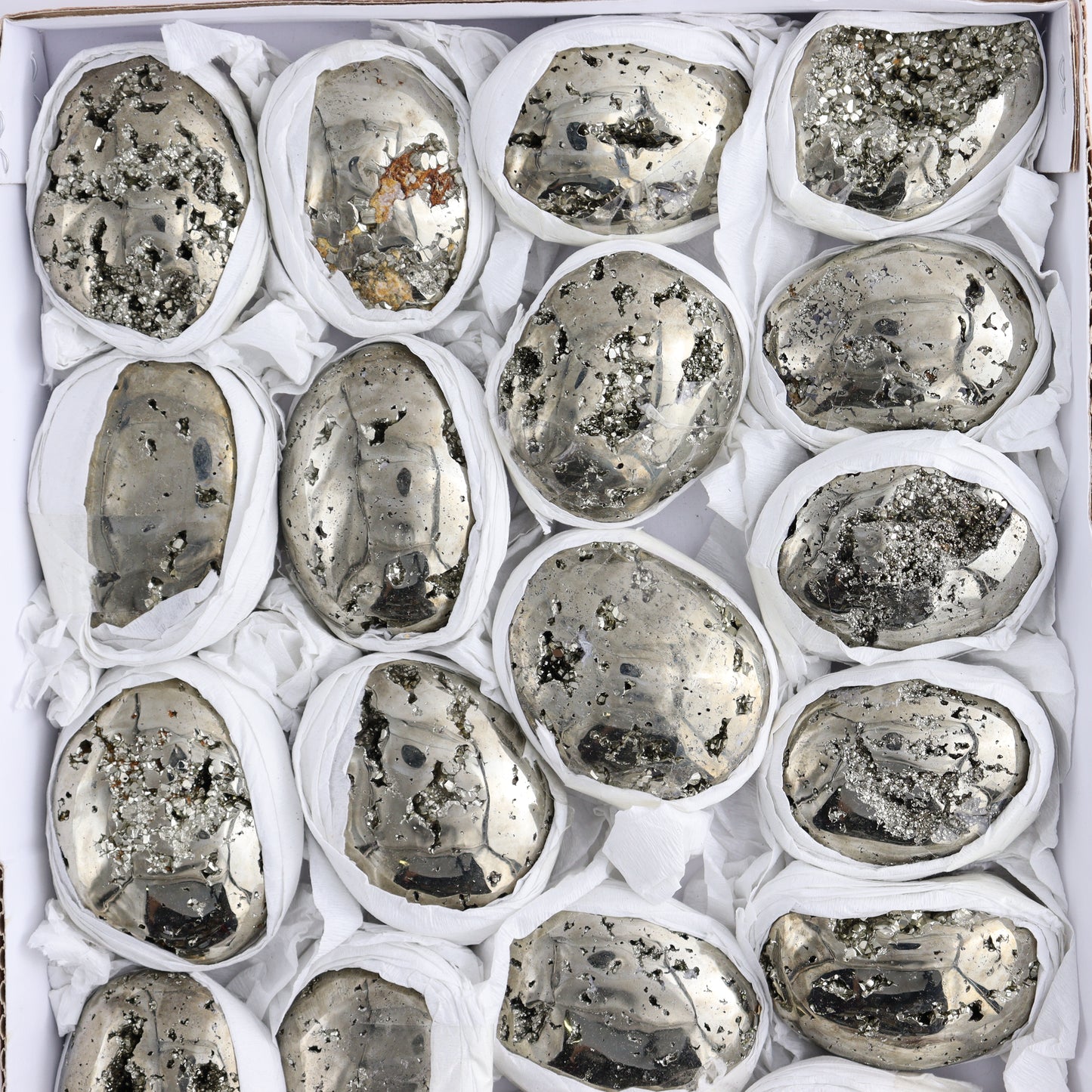 Pyrite Palm Stone Set of 21 - Expert Wholesale and Supplier of Wholesale Crystals & Bulk Gemstones, ["Freeform","Freeforms","Peru","Pyrite"]