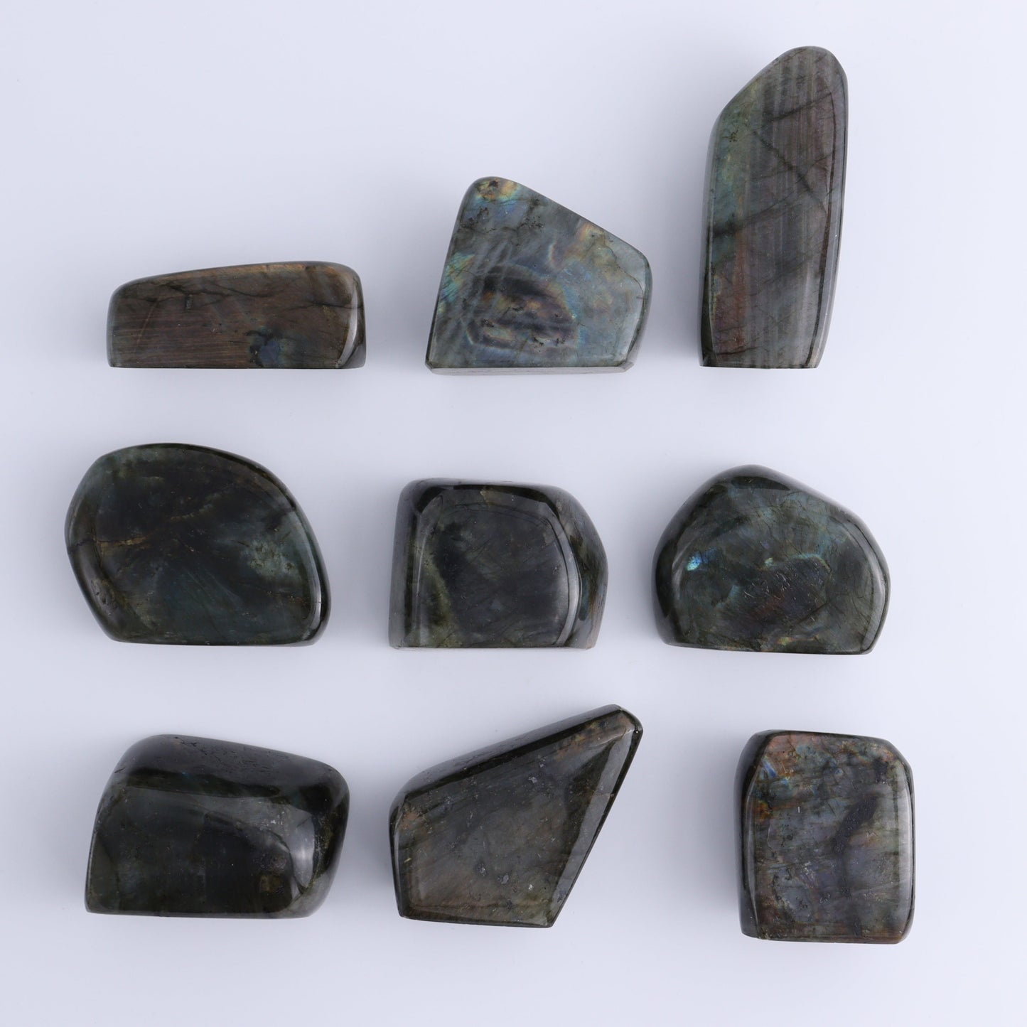 Labradorite Freeform Set of 9 - Expert Wholesale and Supplier of Wholesale Crystals & Bulk Gemstones, ["Freeforms","Labradorite","Madagascar"]