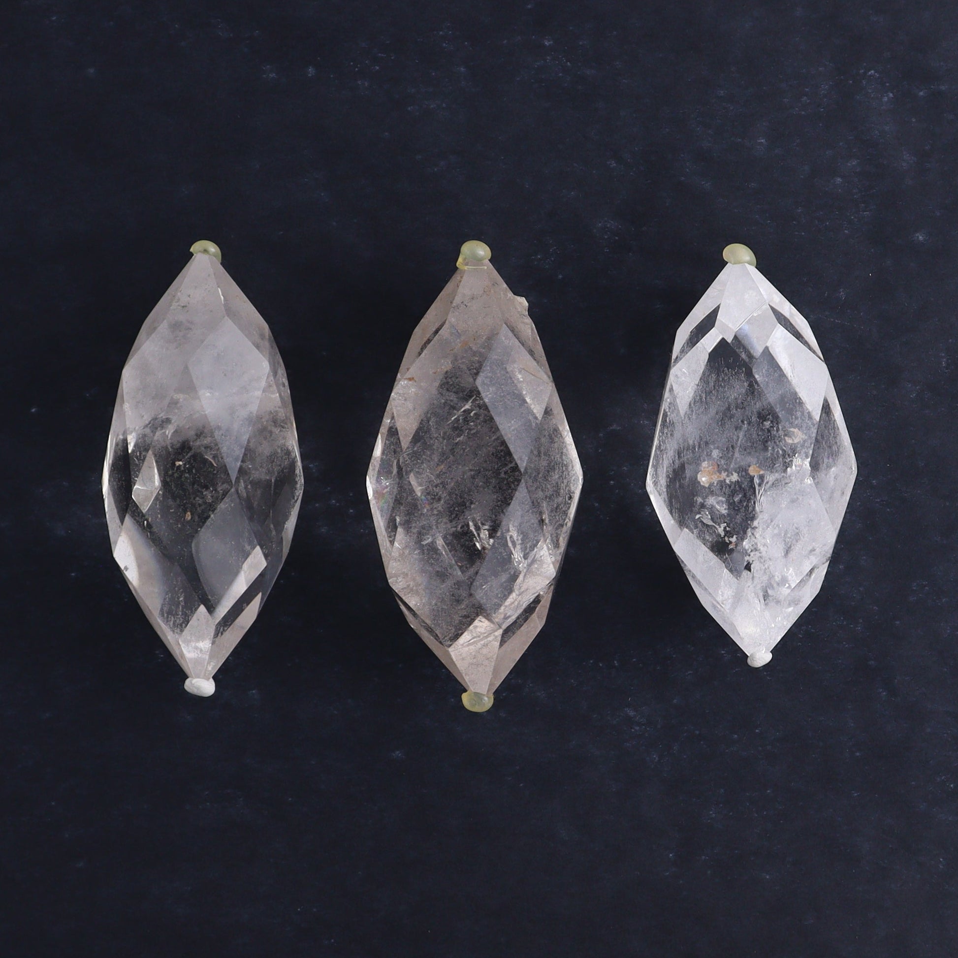 Quartz Faceted Double Points Set of 11 - Expert Wholesale and Supplier of Wholesale Crystals & Bulk Gemstones, ["Brazil","Clear Quartz","Mixed Carvings","Quartz"]