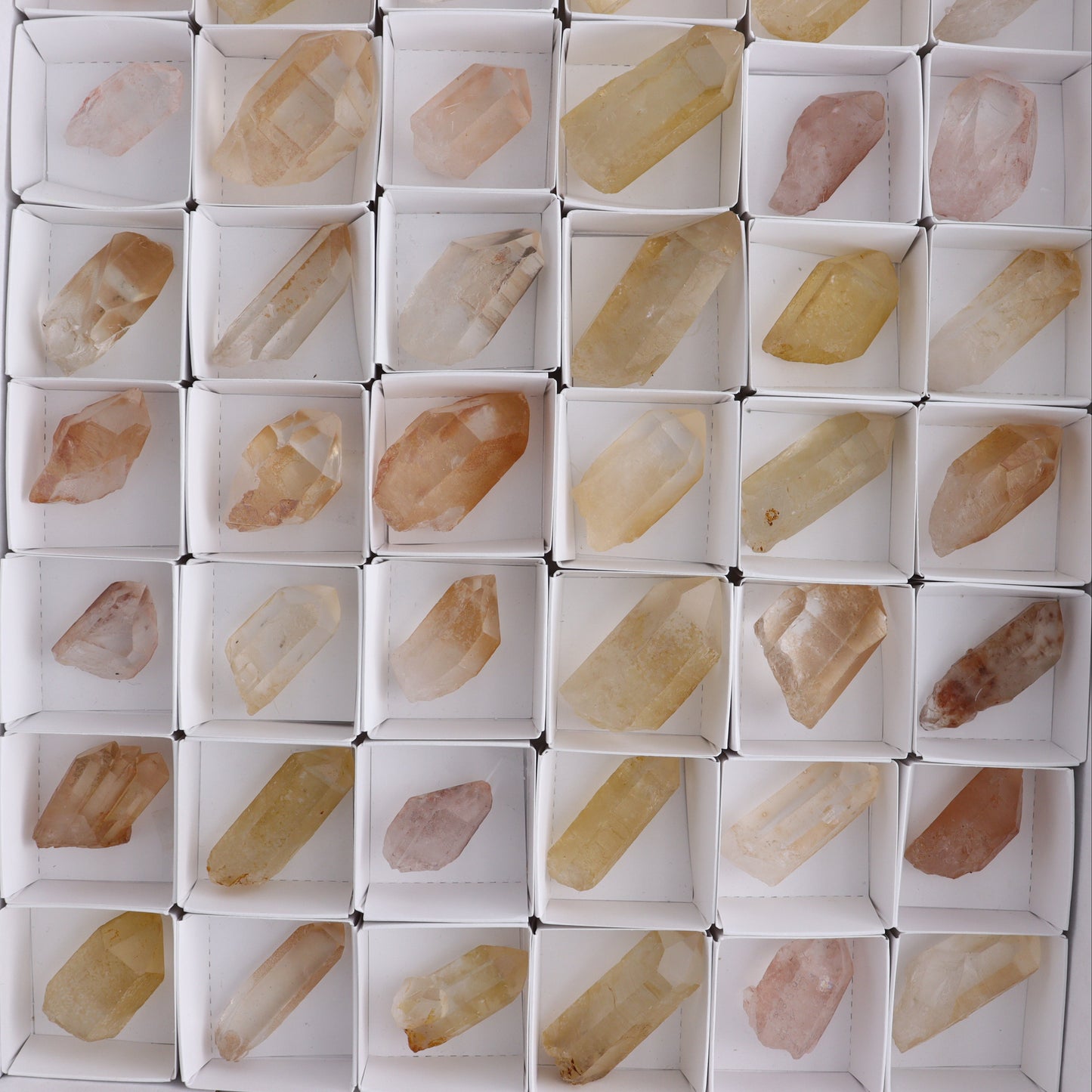 Tangerine Quartz Rough Towers Set of 54 - Expert Wholesale and Supplier of Wholesale Crystals & Bulk Gemstones, ["Quartz","Rough","Tangerine Quartz","Towers"]