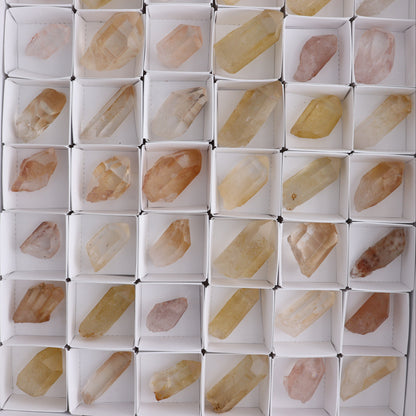 Tangerine Quartz Rough Towers Set of 54 - Expert Wholesale and Supplier of Wholesale Crystals & Bulk Gemstones, ["Quartz","Rough","Tangerine Quartz","Towers"]