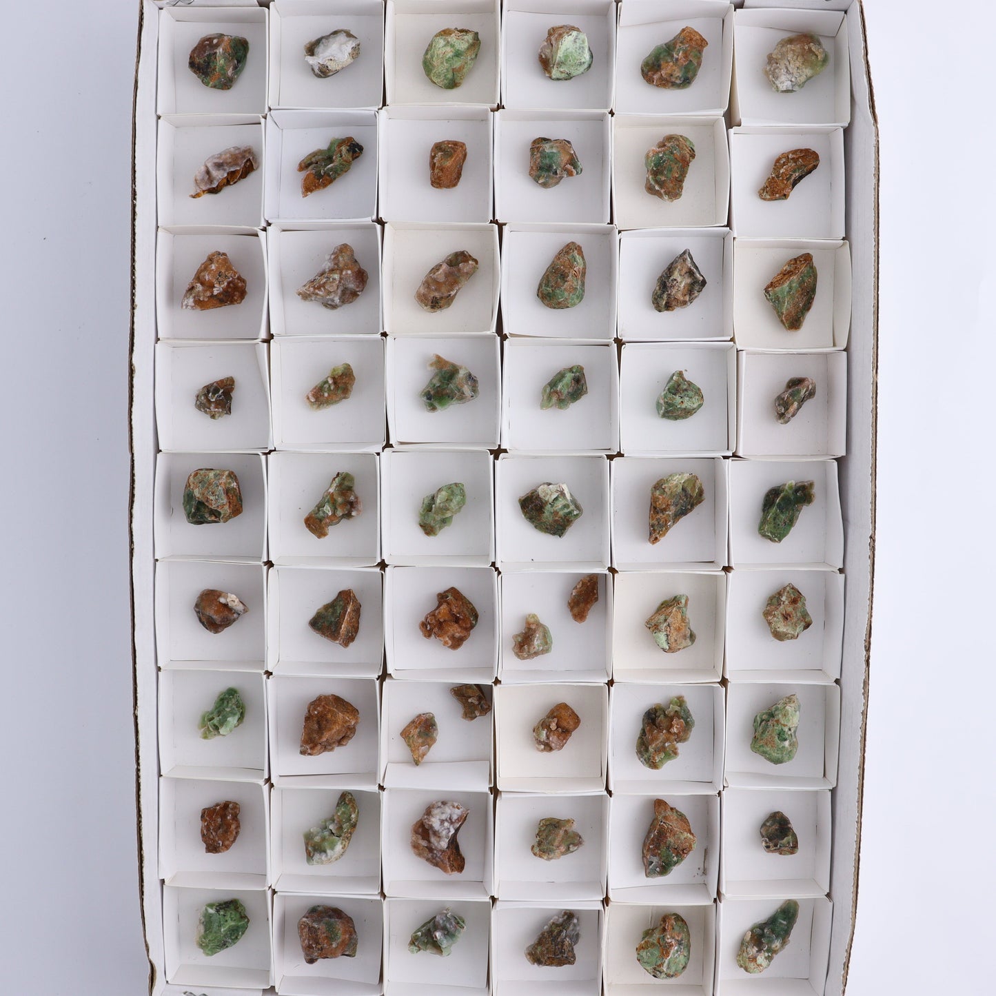 Chrome Chalcedony Flat of 56 - Expert Wholesale and Supplier of Wholesale Crystals & Bulk Gemstones, ["Chalcedony","Chrome Chalcedony"]