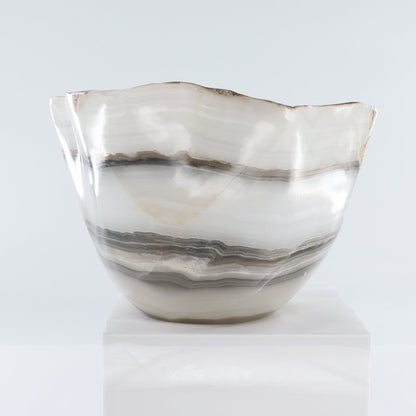 Mexican Onyx/Calcite Bowl (L) 14" x (W) 12" x (H) 7"