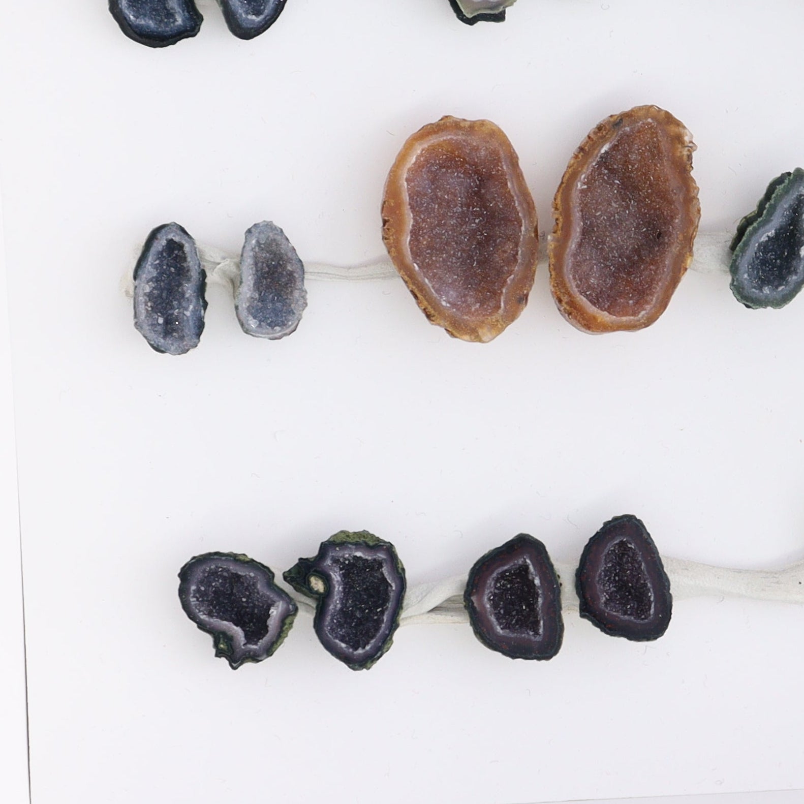 Tabasco Geodes 9 Pairs - Expert Wholesale and Supplier of Wholesale Crystals & Bulk Gemstones, ["Geodes","Tabasco Geode"]