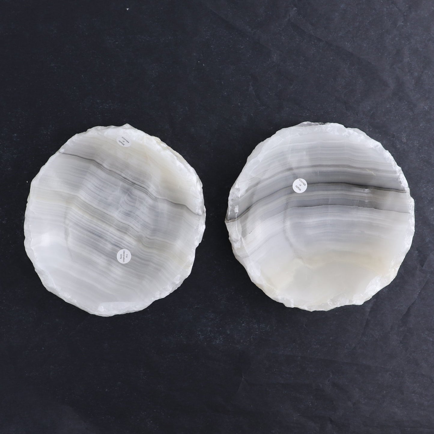 One Rustic Bowl Mexican Onyx/Calcite White & Grey
