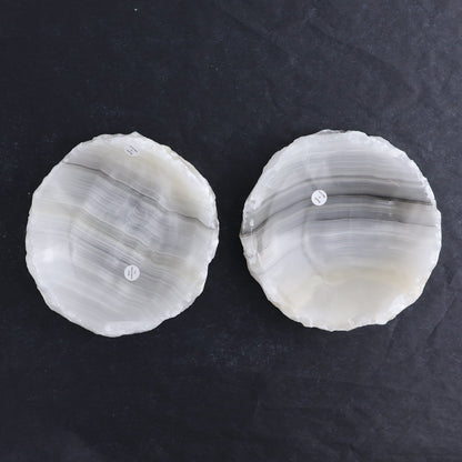 One Rustic Bowl Mexican Onyx/Calcite White & Grey