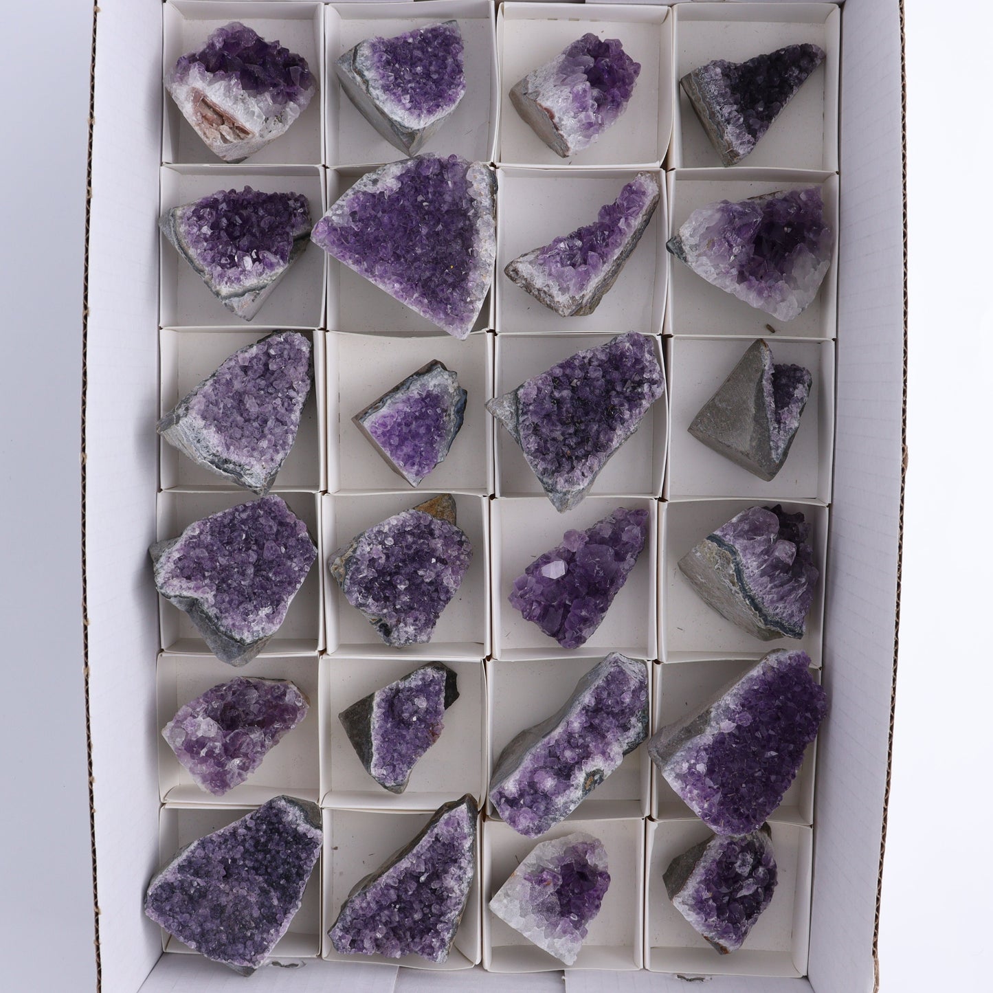 Amethyst Cut Base Set of 24 - Expert Wholesale and Supplier of Wholesale Crystals & Bulk Gemstones, ["Amethyst","Cut Base"]