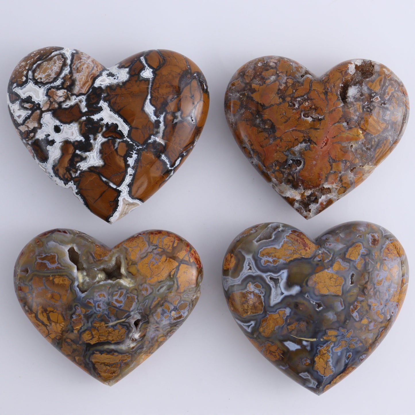 Brecciated Jasper Hearts Set of 6 - Expert Wholesale and Supplier of Wholesale Crystals & Bulk Gemstones, ["Brecciated Jasper","Hearts","Indonesia"]