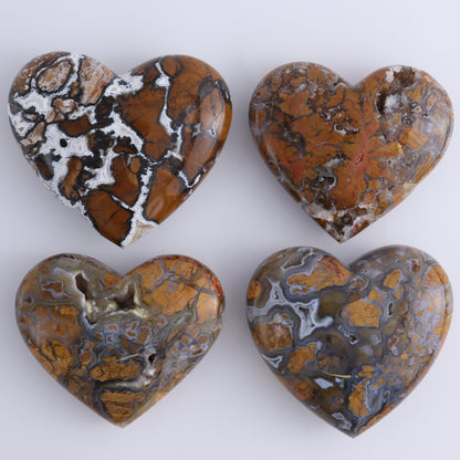 Brecciated Jasper Hearts Set of 6 - Expert Wholesale and Supplier of Wholesale Crystals & Bulk Gemstones, ["Brecciated Jasper","Hearts","Indonesia"]