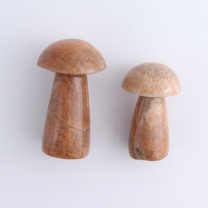 Peach Moonstone Mushrooms Set of 6