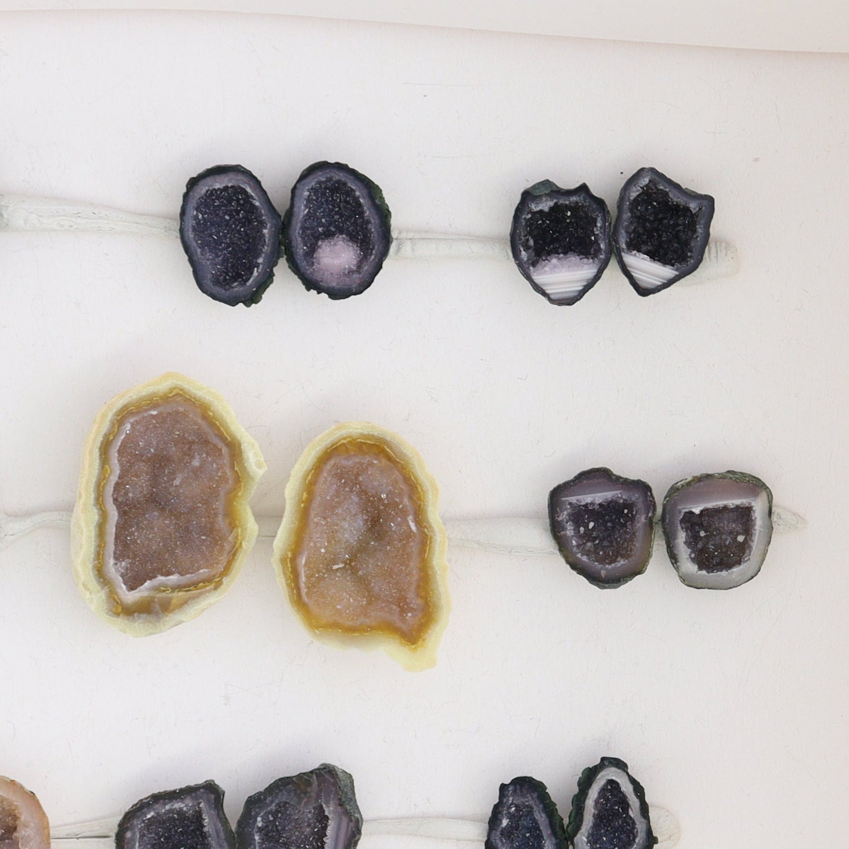 Tabasco Geodes 9 Pairs - Expert Wholesale and Supplier of Wholesale Crystals & Bulk Gemstones, ["Geodes","Tabasco Geode"]
