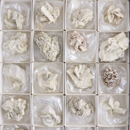 Gypsum ps. Glauberite from Camp Verde Set of 24 - Expert Wholesale and Supplier of Wholesale Crystals & Bulk Gemstones, ["Arizona","Glauberite","Gypsum","Gypsum ps Glauberite","United States"]