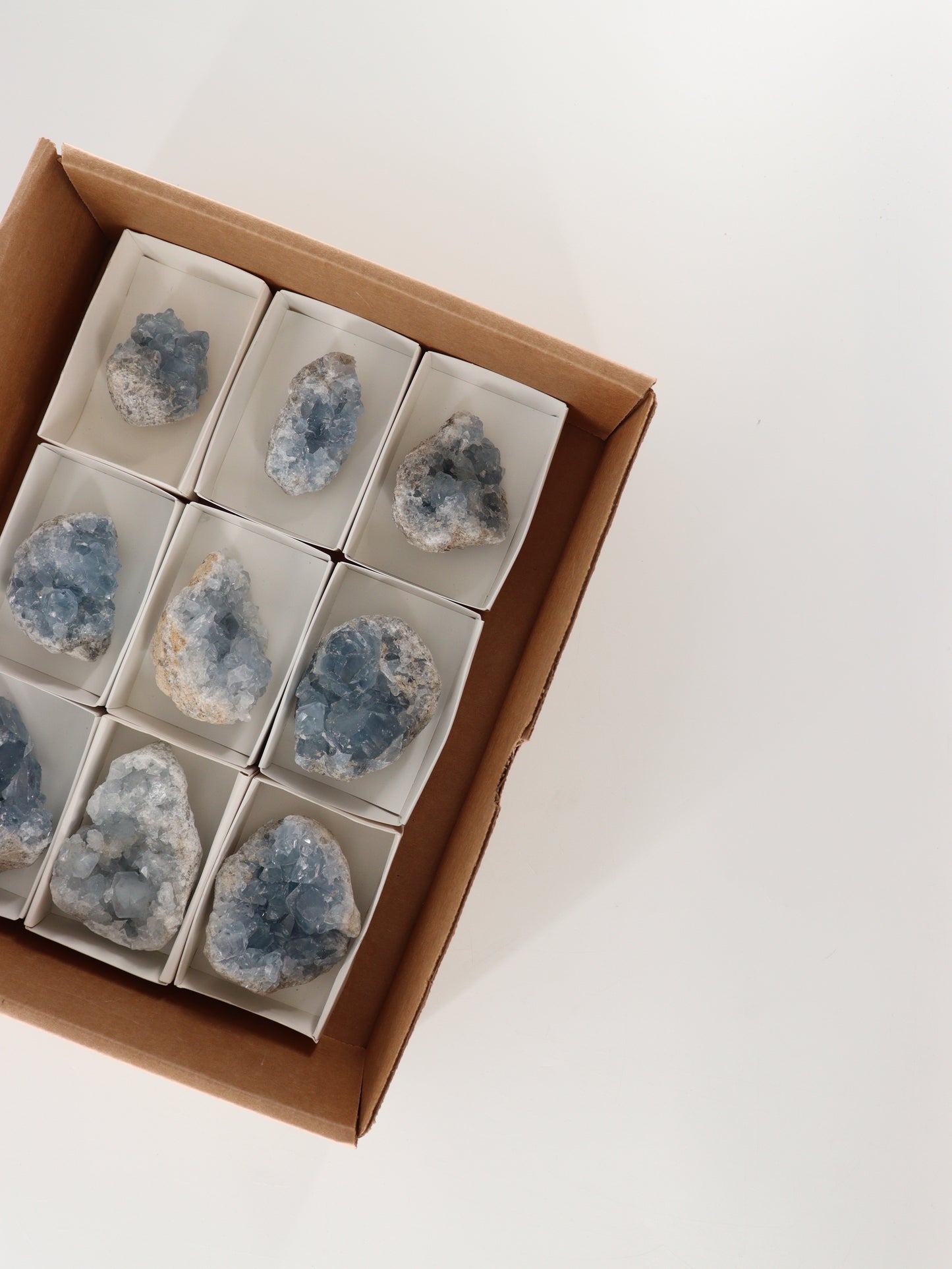 Celestite Clusters Set of 9 - Expert Wholesale and Supplier of Wholesale Crystals & Bulk Gemstones, []