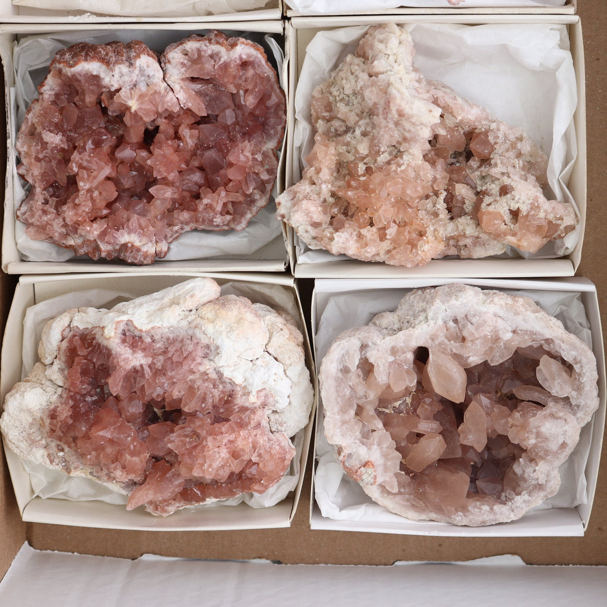 Pink Amethyst Geodes Set of 6