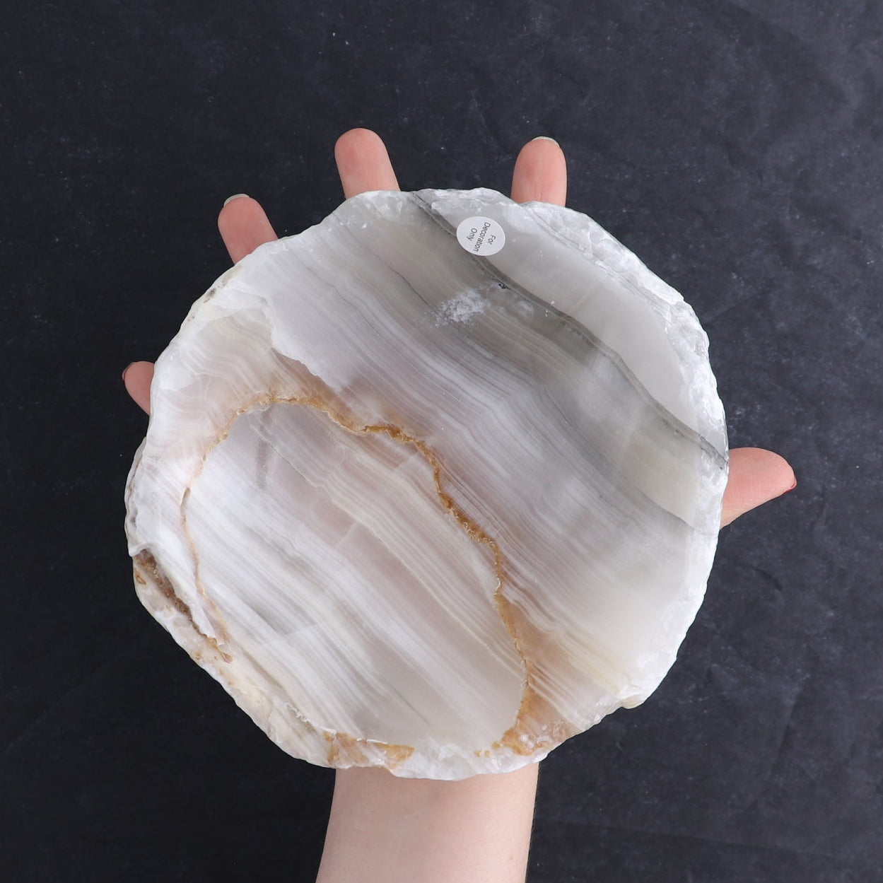 One Rustic Bowl Mexican Onyx/Calcite White & Grey