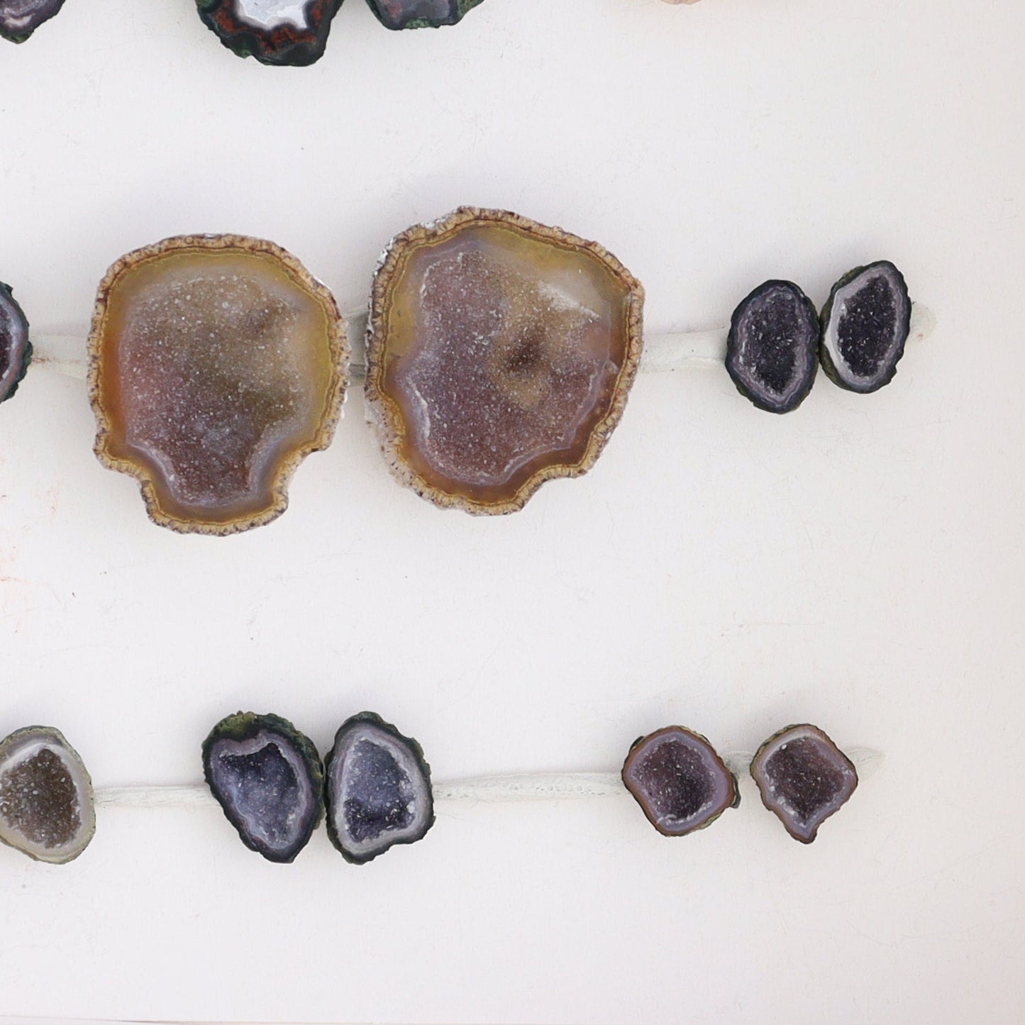 Tabasco Geodes 9 Pairs - Expert Wholesale and Supplier of Wholesale Crystals & Bulk Gemstones, ["Geodes","Tabasco Geode"]