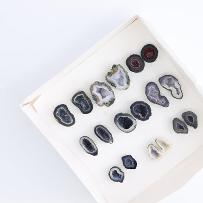 Tabasco Geodes 9 Pairs - Expert Wholesale and Supplier of Wholesale Crystals & Bulk Gemstones, ["Geodes","Tabasco Geode"]