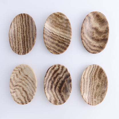 One Mexican Onyx/Calcite Chocolate Small Oval Dish - Expert Wholesale and Supplier of Wholesale Crystals & Bulk Gemstones, ["Calcite","Catalog Onyx","close_50","Decorative Dish","Mexico","onyx"]