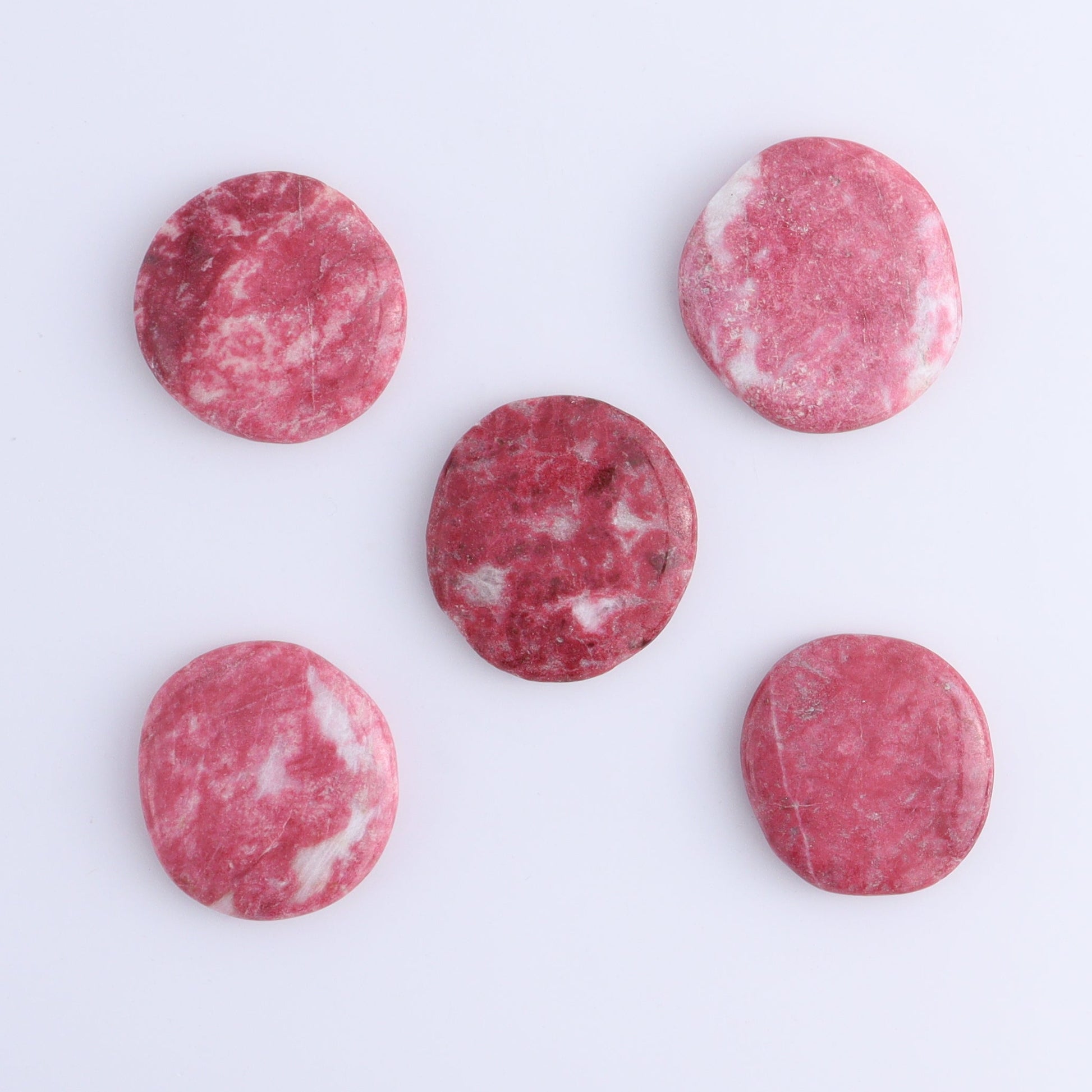 Thulite Flat Stones Set of 14 - Expert Wholesale and Supplier of Wholesale Crystals & Bulk Gemstones, ["Flat Stone","thulite"]