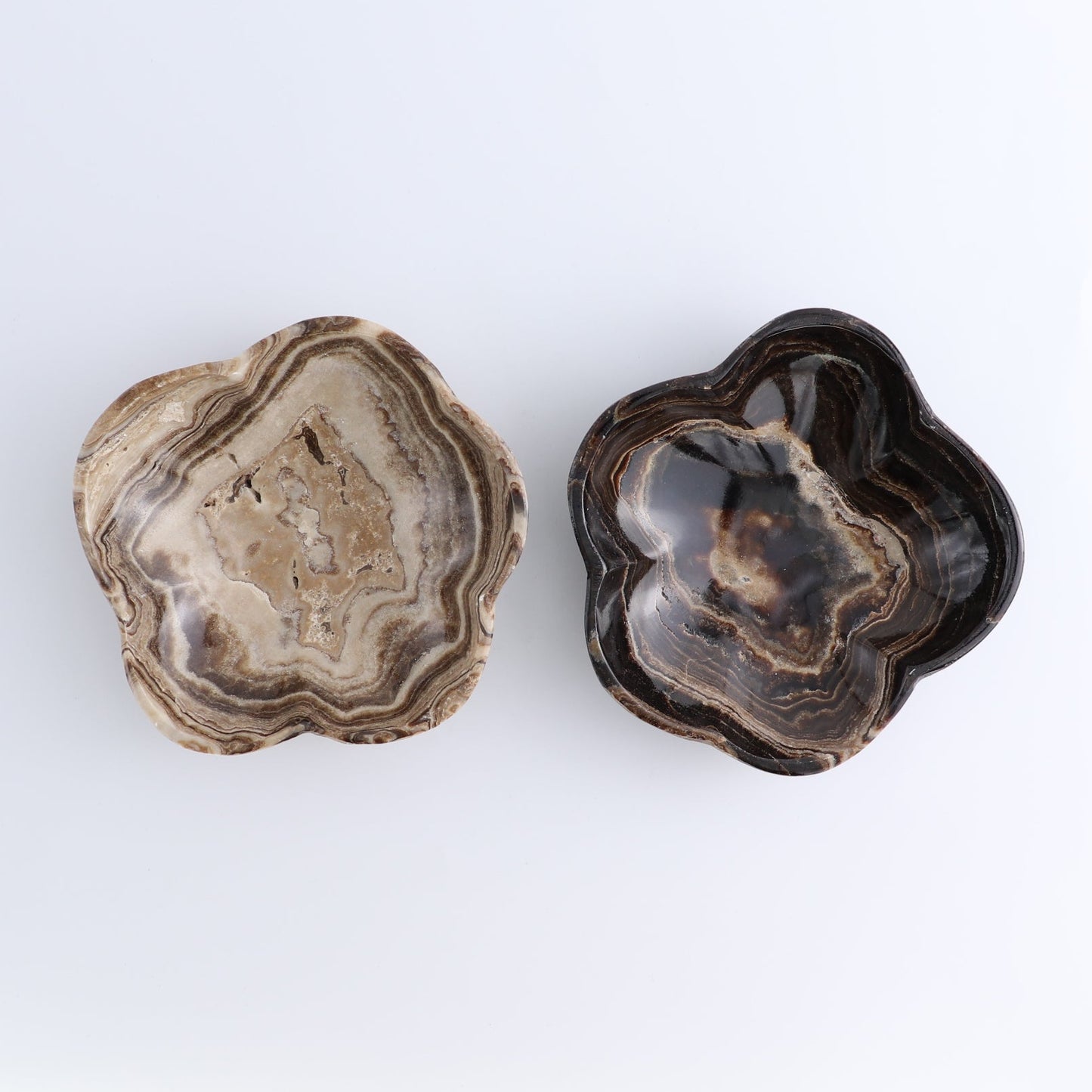 One Mexican Onyx/Calcite Chocolate Polished Irregular Bowl