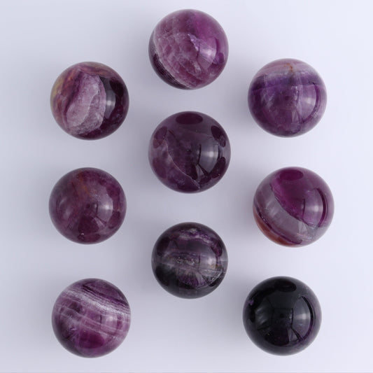 Purple Fluorite Spheres Set of 9 - Expert Wholesale and Supplier of Wholesale Crystals & Bulk Gemstones, ["Fluorite","Purple Fluorite","Spheres"]