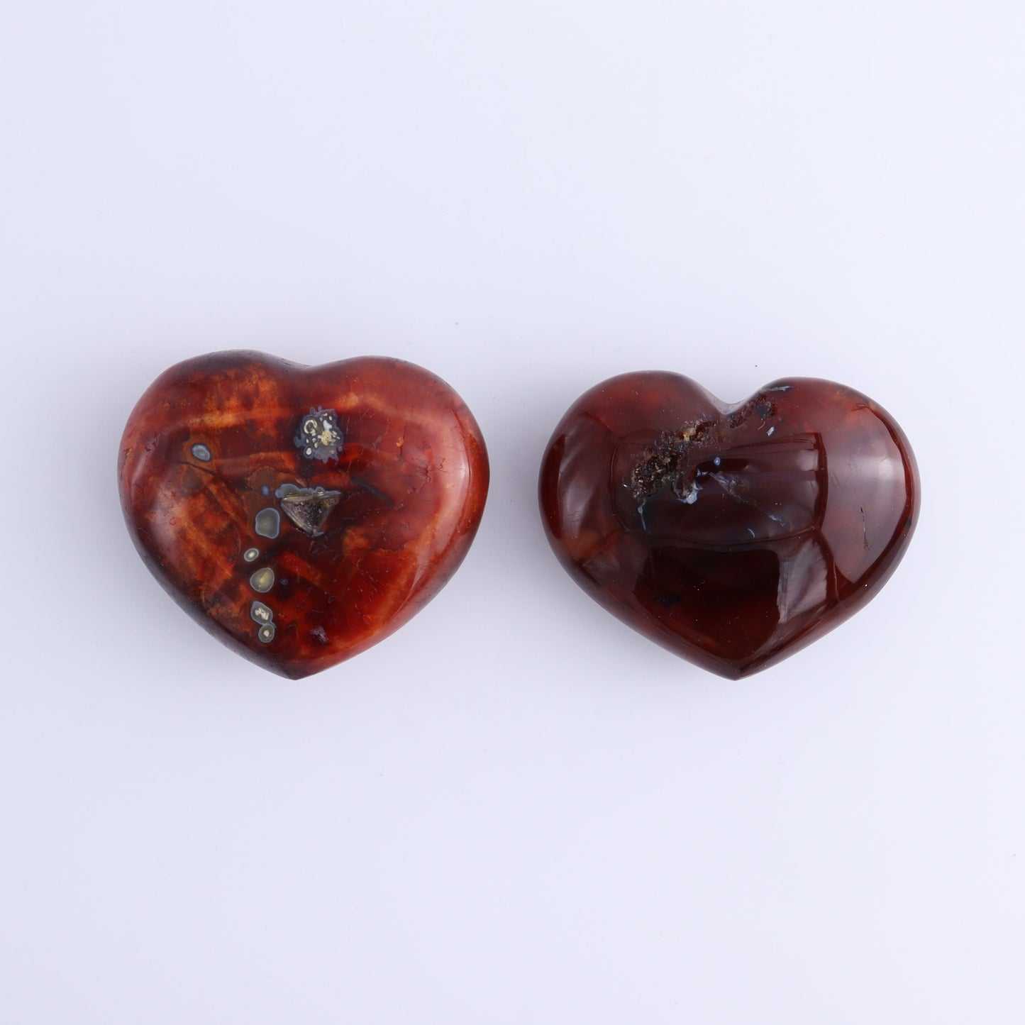 Carnelian Hearts Set of 8 - Expert Wholesale and Supplier of Wholesale Crystals & Bulk Gemstones, ["carnelian","Hearts","Madagascar"]