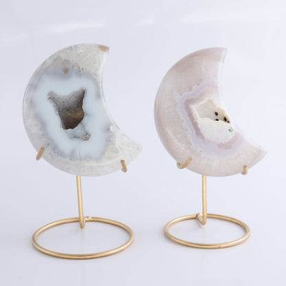 Agate Moons with Stand Set of 5 - Expert Wholesale and Supplier of Wholesale Crystals & Bulk Gemstones, ["Agate","Brazil","moons"]