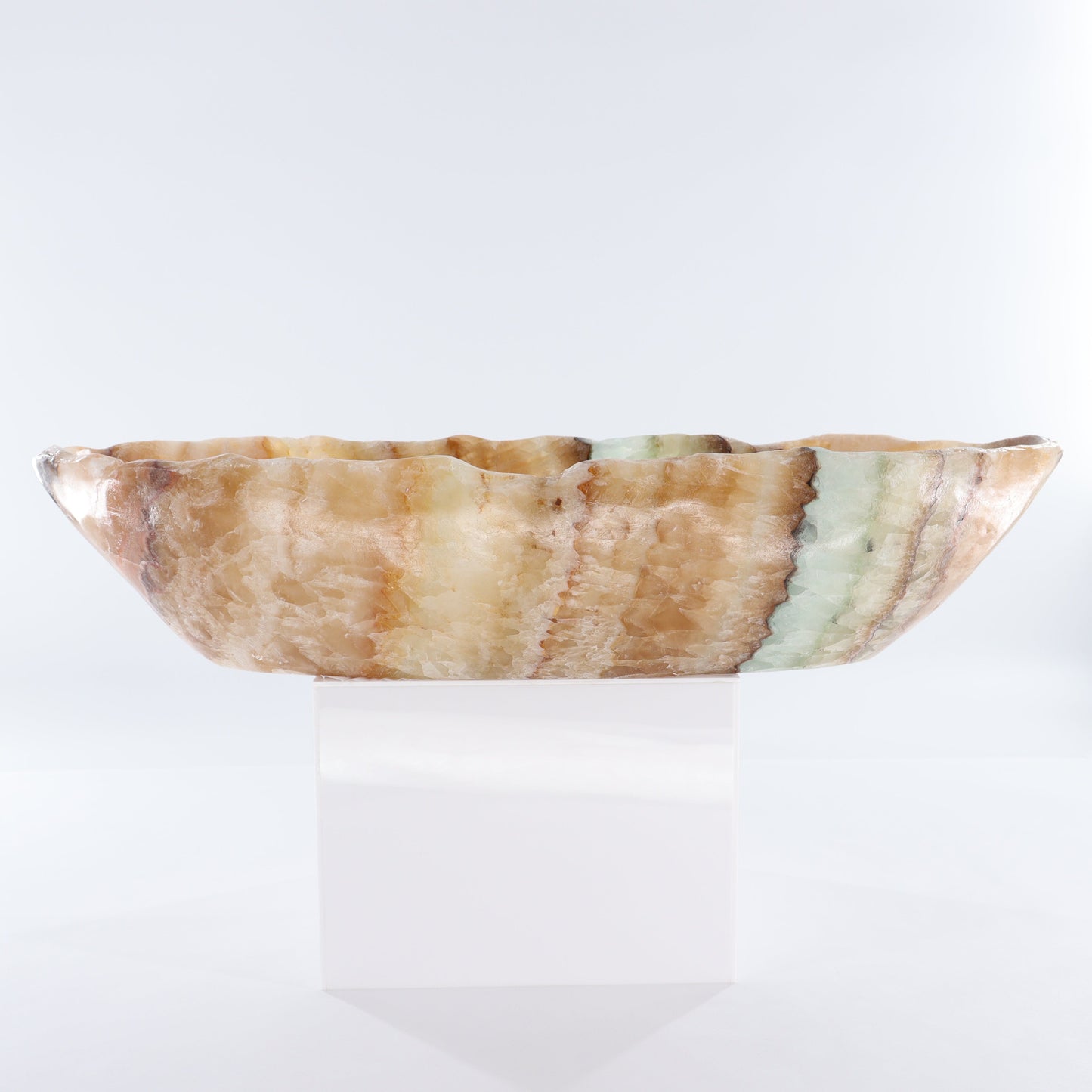 Mexican Onyx/Calcite Canoe Bowl - Expert Wholesale and Supplier of Wholesale Crystals & Bulk Gemstones, ["Bowls","Calcite","canoe","Mexico","onyx"]