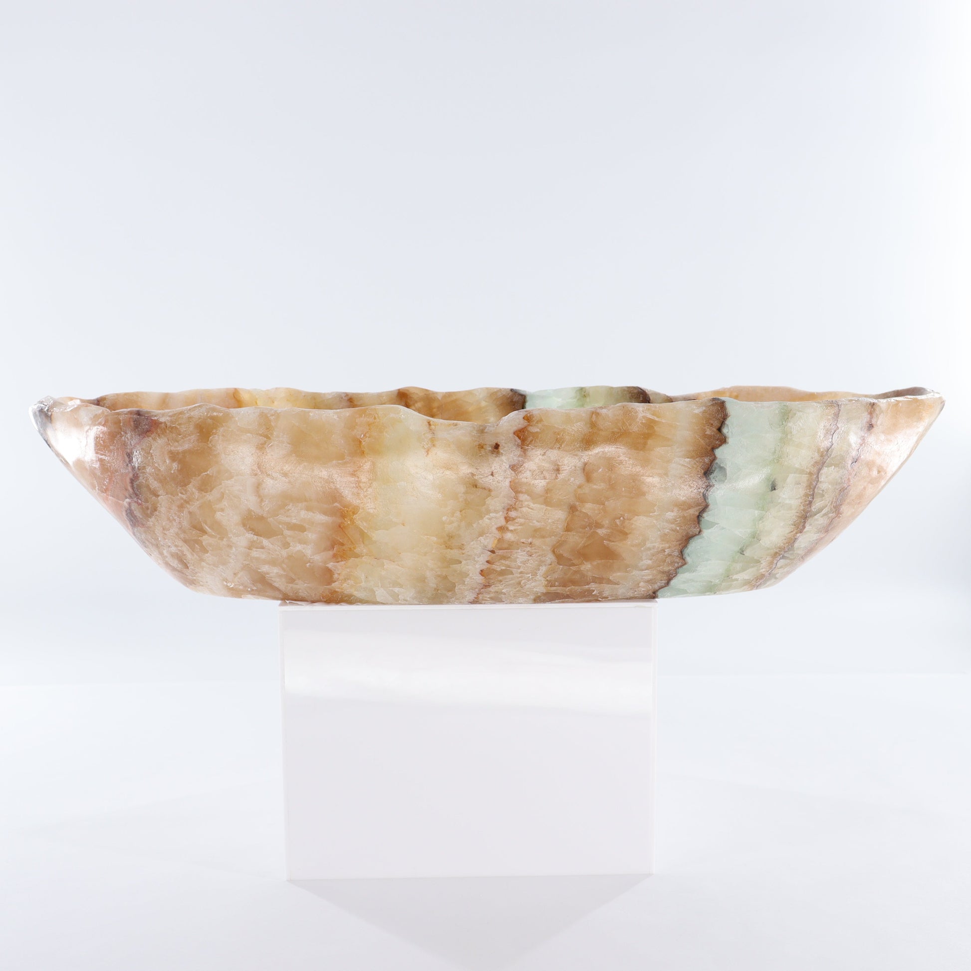 Mexican Onyx/Calcite Canoe Bowl - Expert Wholesale and Supplier of Wholesale Crystals & Bulk Gemstones, ["Bowls","Calcite","canoe","Mexico","onyx"]