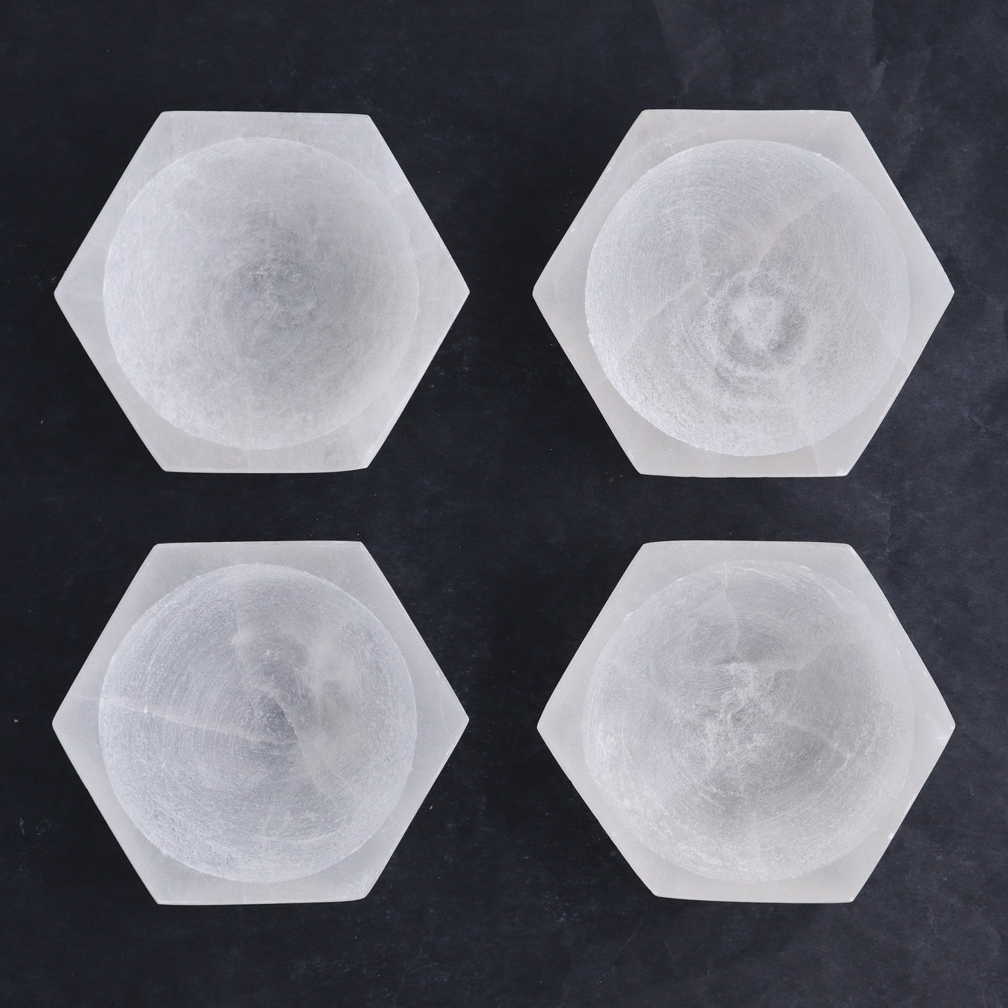 One Selenite (Satin Spar) Hexagon Bowl 10 cm - Expert Wholesale and Supplier of Wholesale Crystals & Bulk Gemstones, ["Bowls","Hexagon","Morocco","Selenite"]