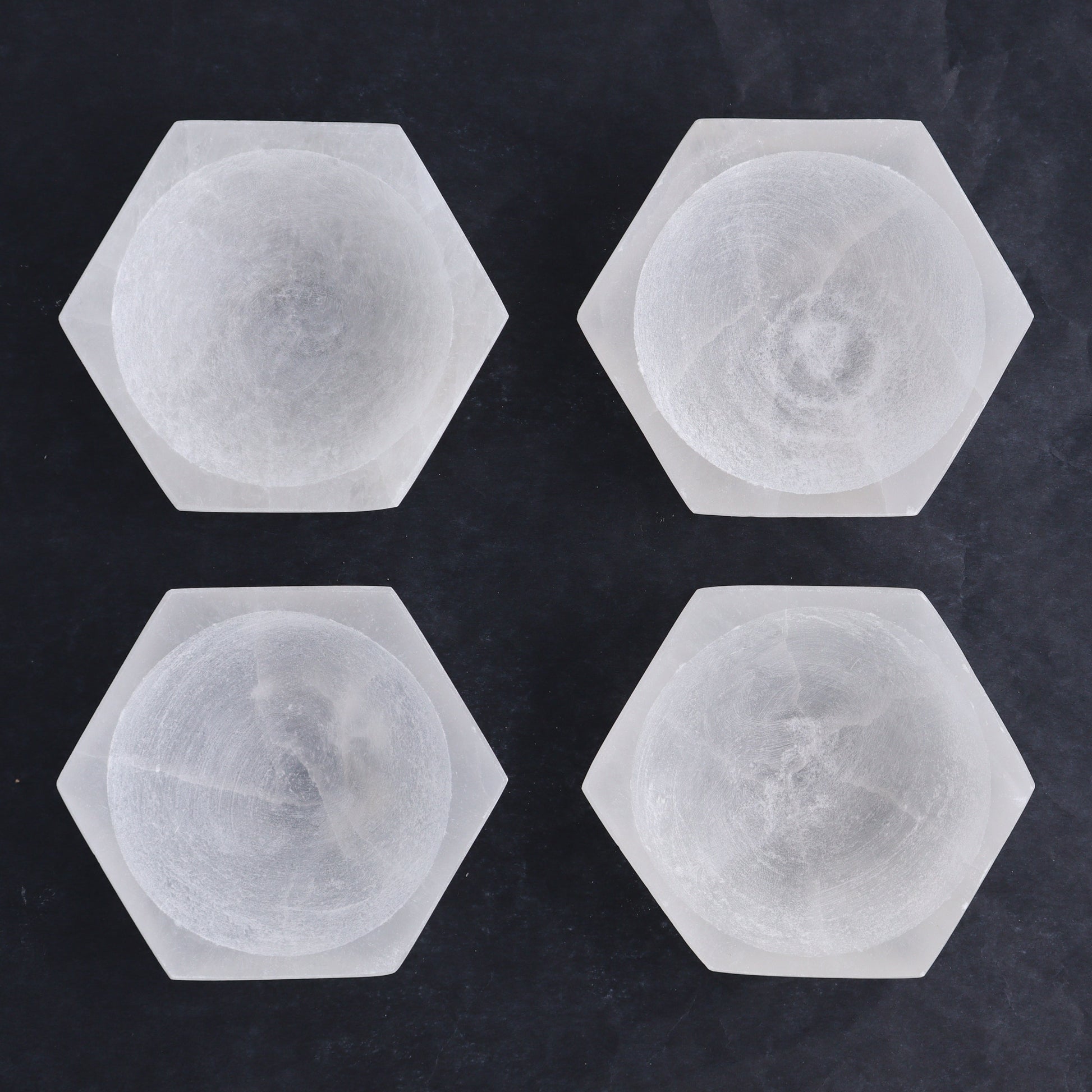 One Selenite (Satin Spar) Hexagon Bowl 10 cm - Expert Wholesale and Supplier of Wholesale Crystals & Bulk Gemstones, ["Bowls","Hexagon","Morocco","Selenite"]